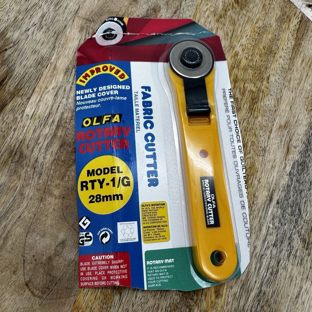 OLFA Rotary Fabric Cutter RTY-1G & Guide-Arm RTY-GUIDE Crafting Tool New Read - Picture 2 of 8